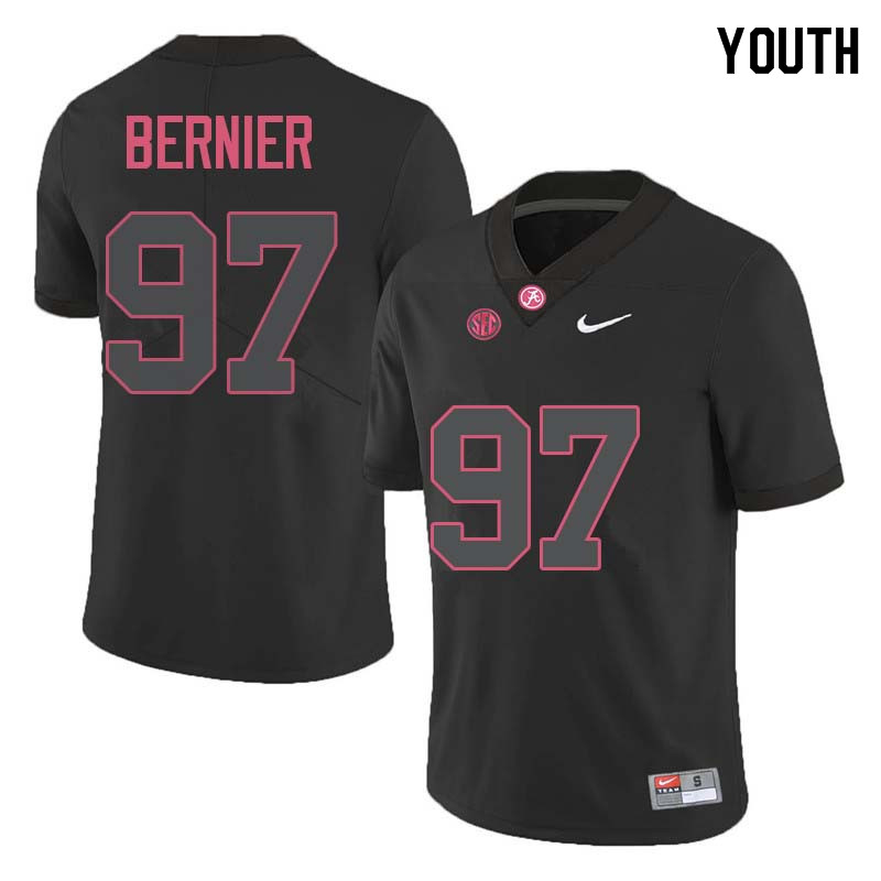 Alabama Crimson Tide Youth Mike Bernier #97 Black NCAA Nike Authentic Stitched College Football Jersey KI16A45LB